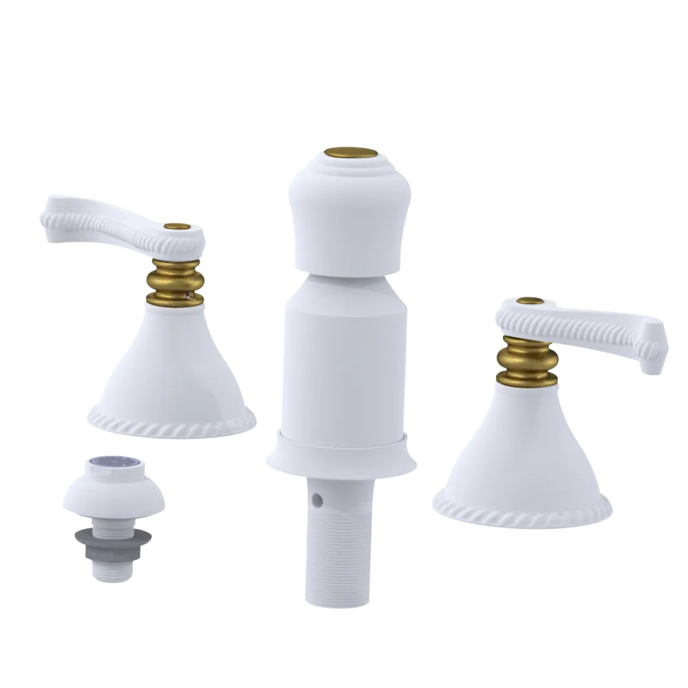 Rubinet Bidet Fitting with Spray, Diverter, and Vacum Breaker (Less Drain) Matt White