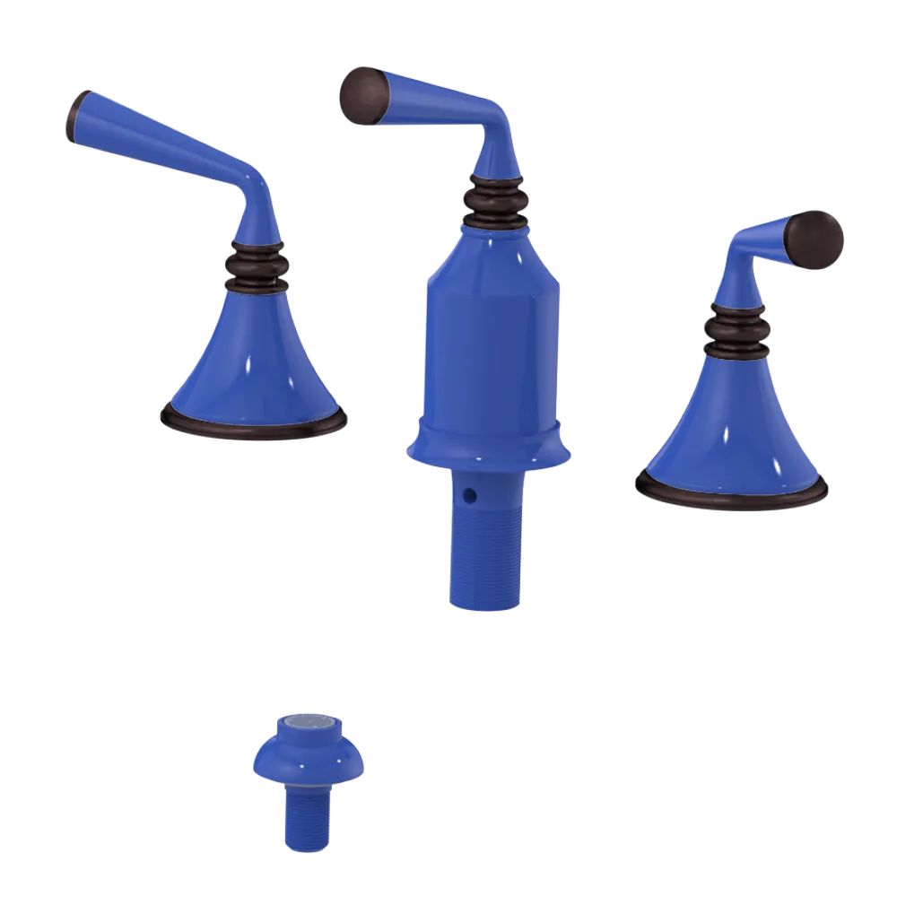 Rubinet Bidet Fitting with Spray, Diverter, and Vacum Breaker (Less Drain) Blu Jean