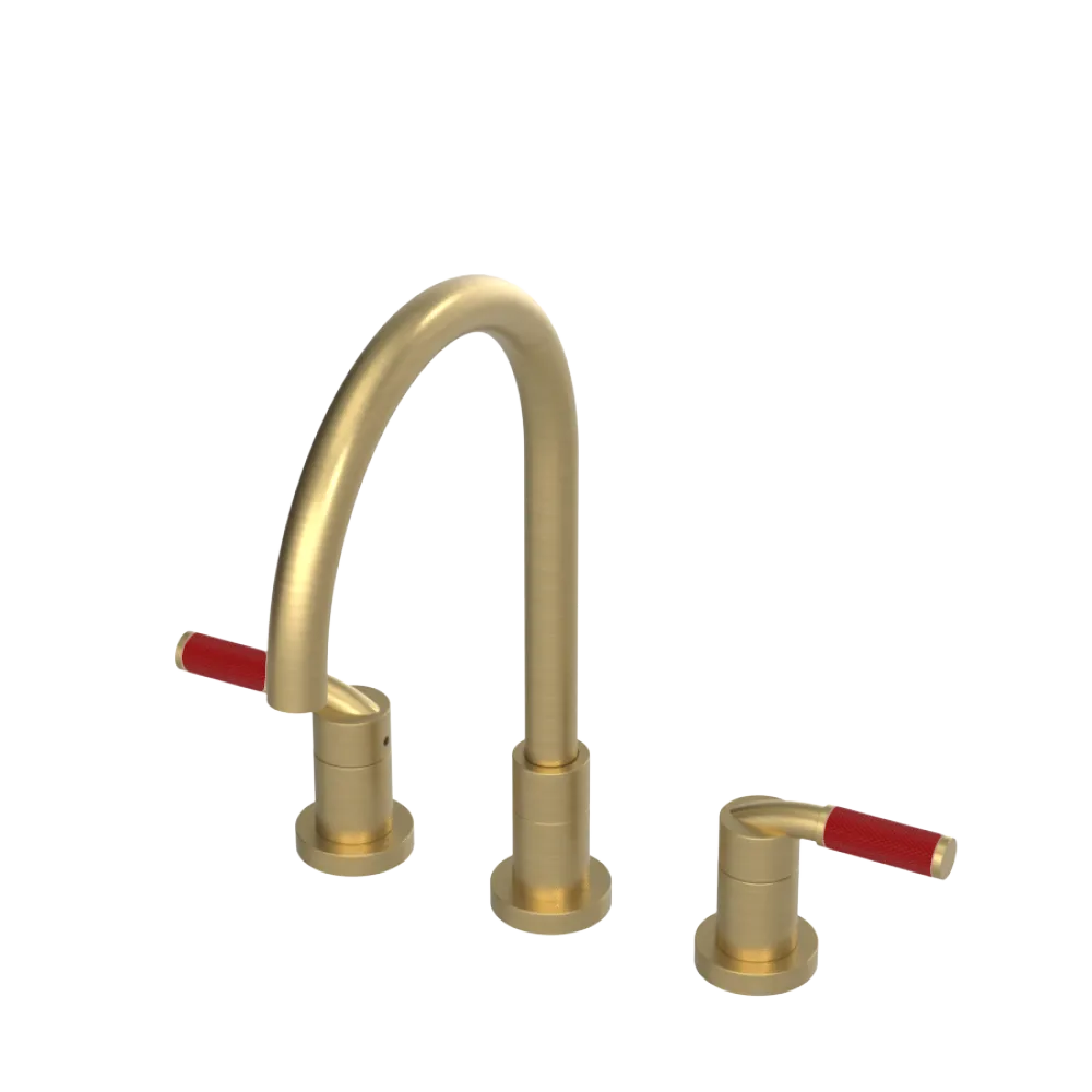 Rubinet Widespread Kitchen Set Satin Gold