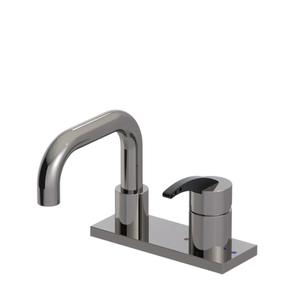 Rubinet 4" Centre Single Control Lav. Set. with Genesis spout (less drain) Polished Nickel