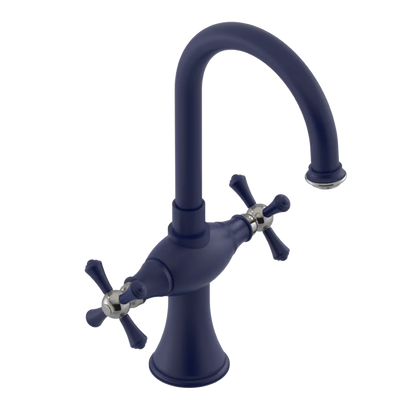 Rubinet Single Hole Dual Handle Lav. Set. (less drain) Midnight Blue
