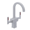 Rubinet Single Hole Dual Handle Lav. Set. (less drain) White