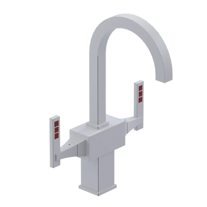 Rubinet Single Hole Dual Handle Lav. Set. (less drain) White