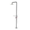 Rubinet Pressure Balance Outdoor Shower with Hand Held Shower & 10" Shower Head (with shelf) - 304 Stainless Steel Satin Nickel