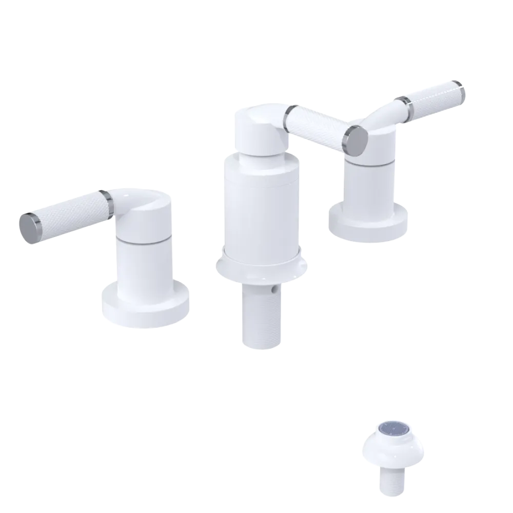 Rubinet Bidet Fitting with Spray, Diverter, and Vacum Breaker (Less Drain) White