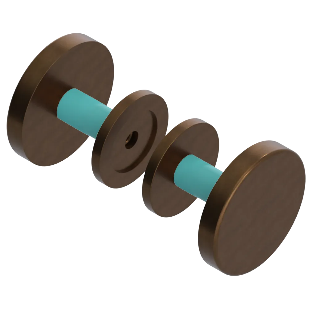 Rubinet Shower Door Knob (set) Tuscan Brass