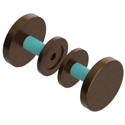 Rubinet Shower Door Knob (set) Tuscan Brass