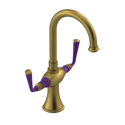 Rubinet Single Hole Dual Handle Lav. Set. (less drain) Antique Brass Matt