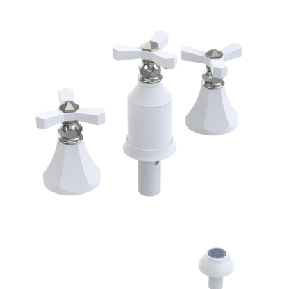 Rubinet Bidet Fitting with Spray, Diverter, and Vacum Breaker (Less Drain) Matt White
