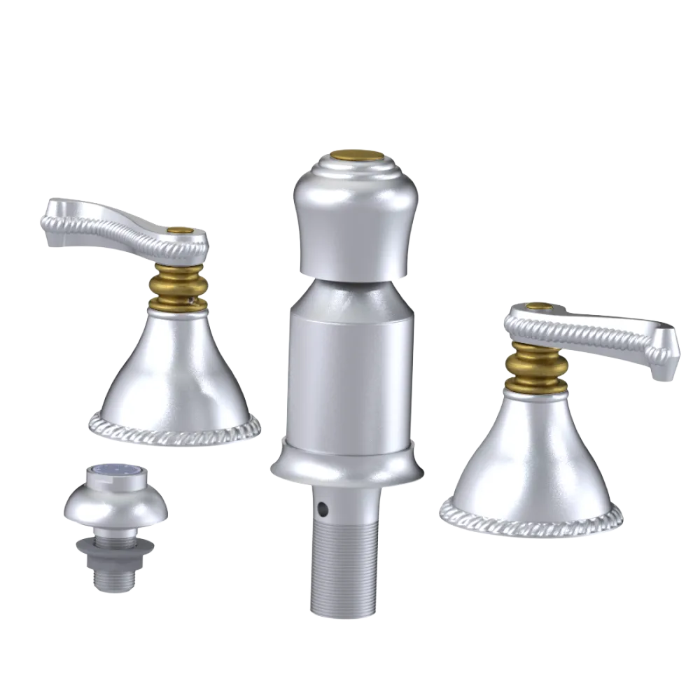 Rubinet Bidet Fitting with Spray, Diverter, and Vacum Breaker (Less Drain) Satin Chrome