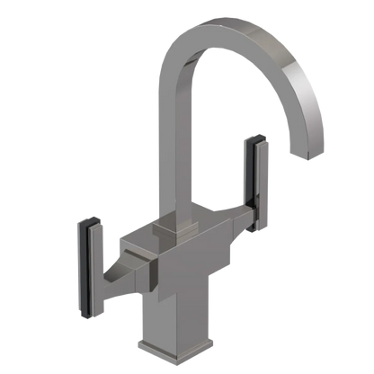 Rubinet Single Hole Dual Handle Lav. Set. (less drain) Polished Nickel