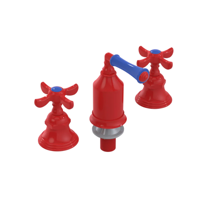 Rubinet Bidet Fitting with Spray, Diverter, and Vacum Breaker (Less Drain) Red