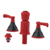 Rubinet Bidet Fitting with Spray, Diverter, and Vacum Breaker (Less Drain) Red