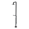 Rubinet Pressure Balance Outdoor Shower with Foot Rinse & 10" Shower Head (with shelf) - 304 Stainless Steel Black