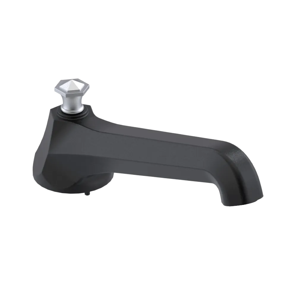 Rubinet Tub Filler Spout Deck Mount Matt Black