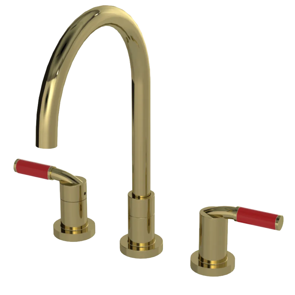 Rubinet Widespread Kitchen Set Natural Brass