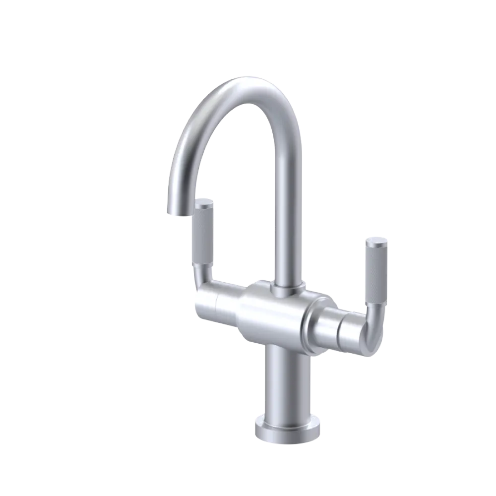 Rubinet Single Hole Dual Handle Lav. Set. (less drain) Satin Chrome