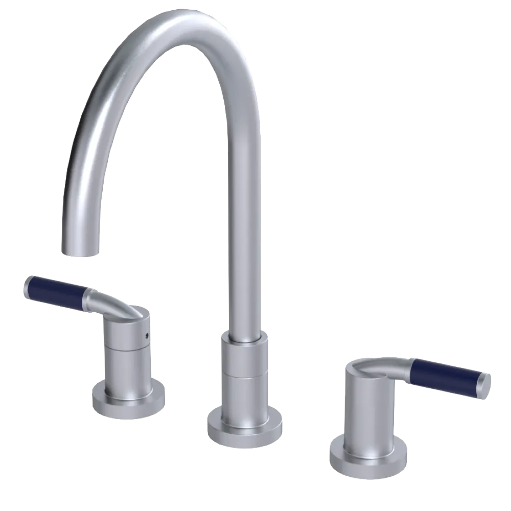 Rubinet Widespread Kitchen Set Satin Chrome