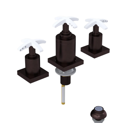 Rubinet Bidet Fitting with Spray, Diverter, and Vacuum Breaker (less drain) Tuscan Brass