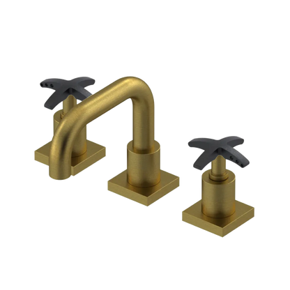 Rubinet Widespread Lav. Set. with Genesis spout (less drain) Antique Brass Matt