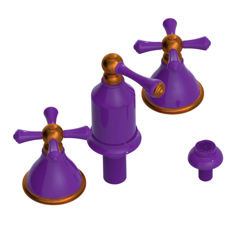 Rubinet Bidet Fitting with Spray, Diverter, and Vacum Breaker (Less Drain) Purple Haze