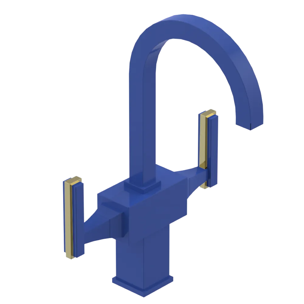Rubinet Single Hole Dual Handle Lav. Set. (less drain) Blu Jean