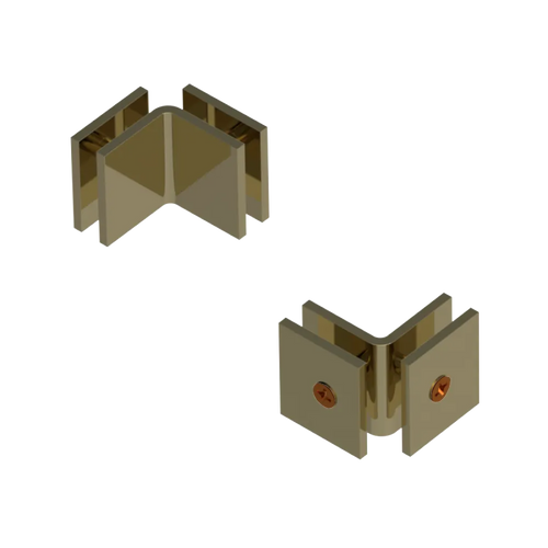 Rubinet 90 Glass to Glass Open Face Natural Brass