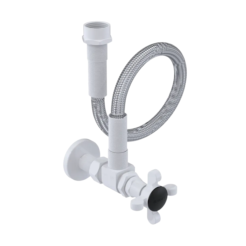 Rubinet Exposed Supply Kit (classic) x2 White