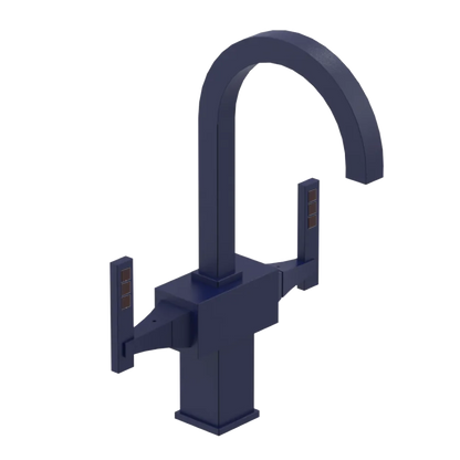 Rubinet Single Hole Dual Handle Lav. Set. (less drain) Midnight Blue