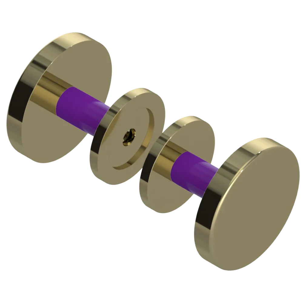 Rubinet Shower Door Knob (set) Natural Brass
