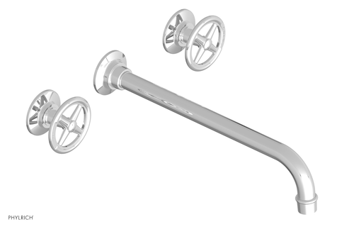 Phylrich WORKS Wall Lavatory Set 12" Spout - Cross Handles 220-11-12
