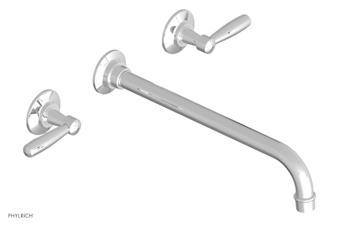 Phylrich WORKS Wall Lavatory Set 12" Spout - Lever Handles 220-12-12