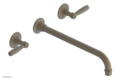 Phylrich WORKS Wall Lavatory Set 12" Spout - Lever Handles 220-12-12