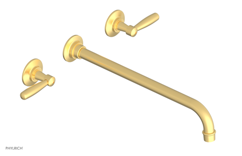 Phylrich WORKS Wall Lavatory Set 14" Spout - Lever Handles 220-12-14