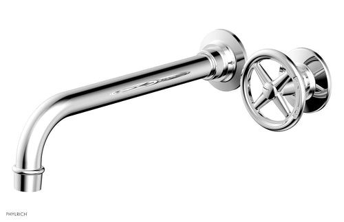Phylrich WORKS 10" Single Handle Wall Lavatory Set - Cross Handle 220-15-10