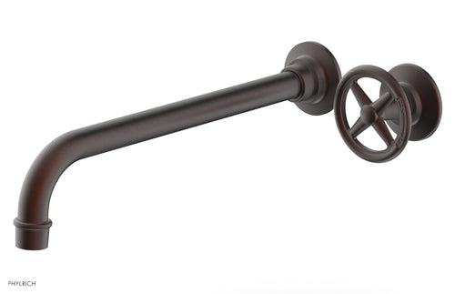 Phylrich WORKS 12" Single Handle Wall Lavatory Set - Cross Handle 220-15-12