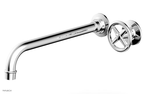 Phylrich WORKS 12" Single Handle Wall Lavatory Set - Cross Handle 220-15-12
