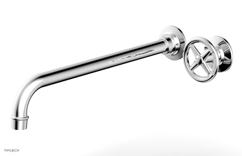 Phylrich WORKS 14" Single Handle Wall Lavatory Set - Cross Handle 220-15-14