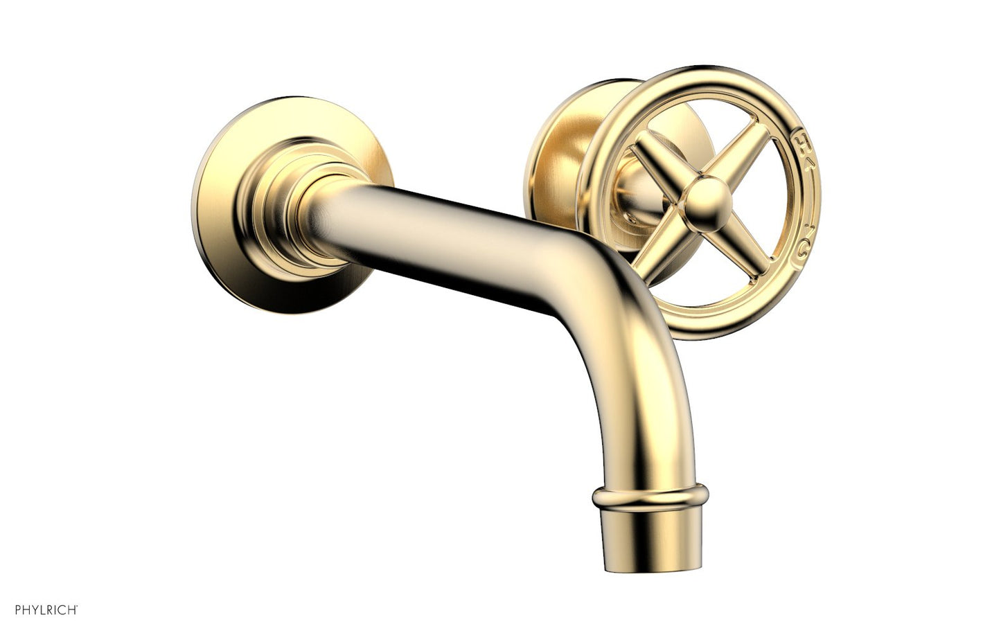 Phylrich WORKS Single Handle Wall Lavatory Set - Cross Handles 220-15