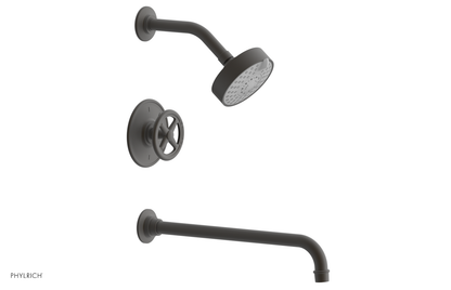 WORKS 14" Pressure Balance Tub and Shower Set - Cross Handle 220-26-14