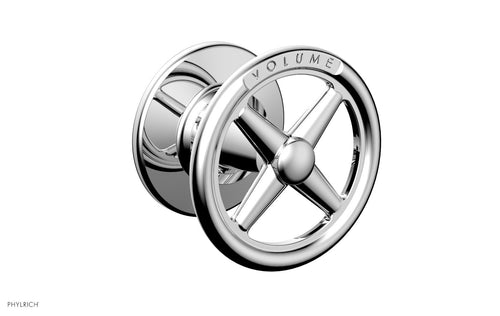 Phylrich WORKS Volume Control/Diverter Trim -  Cross Handle - Volume Engraved 220-35
