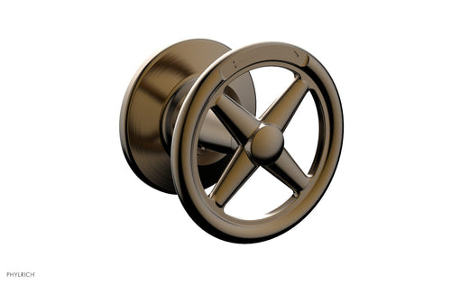 Phylrich WORKS Volume Control/Diverter Trim -  Cross Handle - Diverter Engraved 220-37