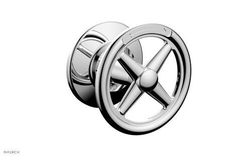 Phylrich WORKS Volume Control/Diverter Trim -  Cross Handle - Diverter Engraved 220-37