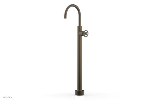 Phylrich WORKS Tall Floor Mount Tub Filler - Cross Handle 220-44-02