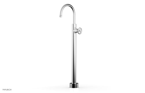 Phylrich WORKS Tall Floor Mount Tub Filler - Cross Handle 220-44-02