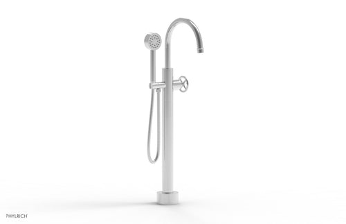 Phylrich WORKS Low Floor Mount Tub Filler - Cross Handle with Hand Shower  220-44-03
