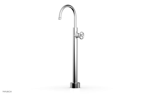 Phylrich WORKS Low Floor Mount Tub Filler - Cross Handle 220-44-04