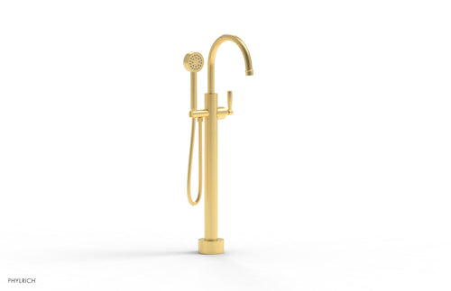 Phylrich WORKS Low Floor Mount Tub Filler - Lever Handle with Hand Shower  220-45-03