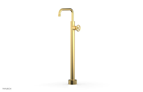 Phylrich WORKS Tall Floor Mount Tub Filler - Cross Handle 220-46-02