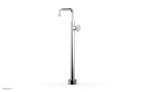 Phylrich WORKS Tall Floor Mount Tub Filler - Cross Handle 220-46-02